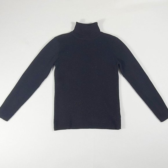 Liz Claiborne Sweaters - LIZ CLAIBORNE Turtleneck Black Sparkle Stretch Womens Medium Metallic Thread